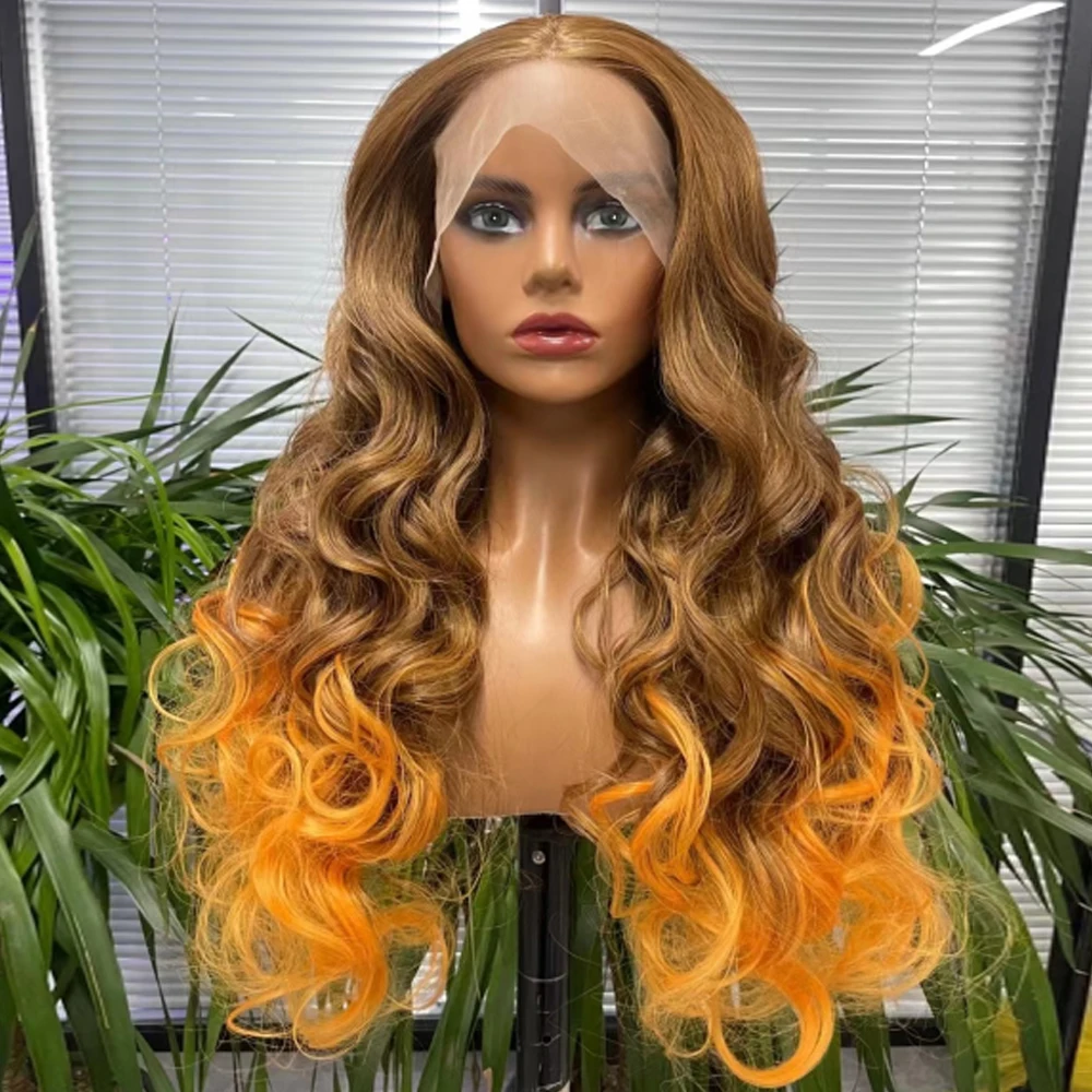 

Synthetic Wigs For Women Lace Front Long Wavy Double Color Fashion Natural Hair Party/Daily/Cosplay High Temperature Fiber