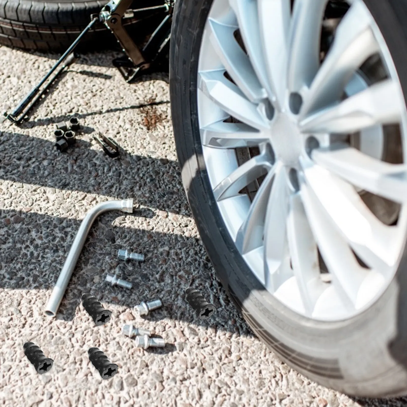 10개 타이어 수리 도구, 하드 고무 철제 미끄럼 방지 나사, 자동차 자전거 겨울용 휠 스파이크, 스터드 타이어 수리 키트, 자동차 용품