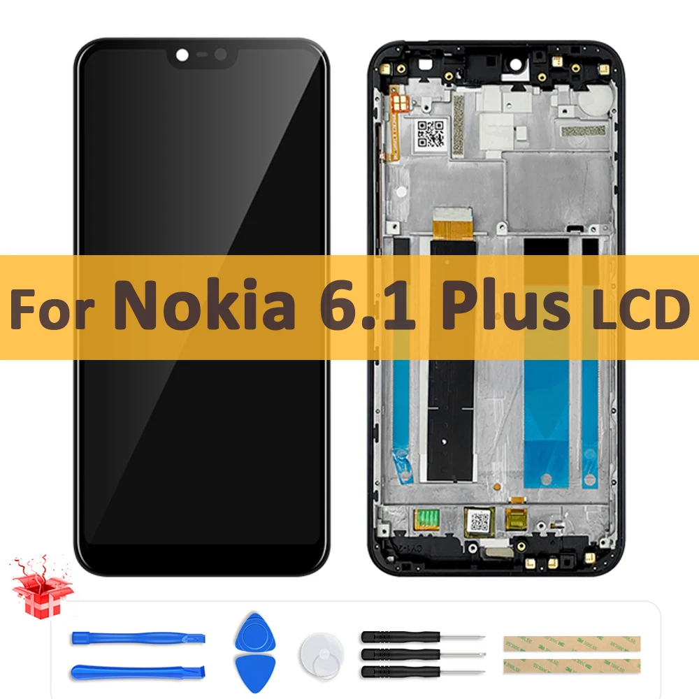 Display Lcd Originale Da 5.8 "Per Nokia X6 Lcd Touch Screen Digitizer Panel Assembly Repair Per Nokia 6.1 Plus Ta-1099 Ta-1103 Lcd