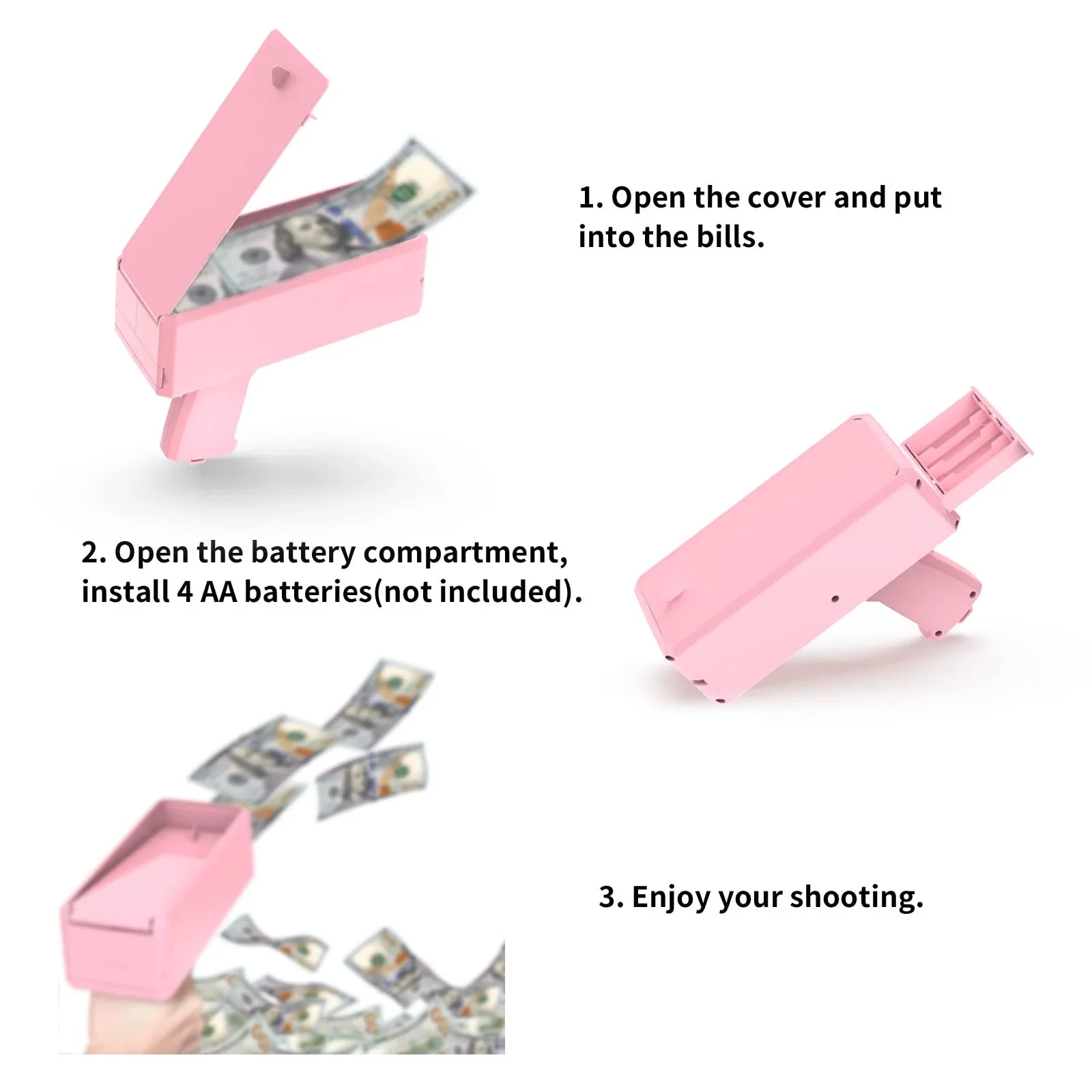 Pistola de juguete para disparar dinero, pistola para disparar billetes de  fiesta, tirador de dinero de papel, máquina de lanzamiento, juego  divertido, regalo de moda, suministro de juguetes para fiestas - AliExpress