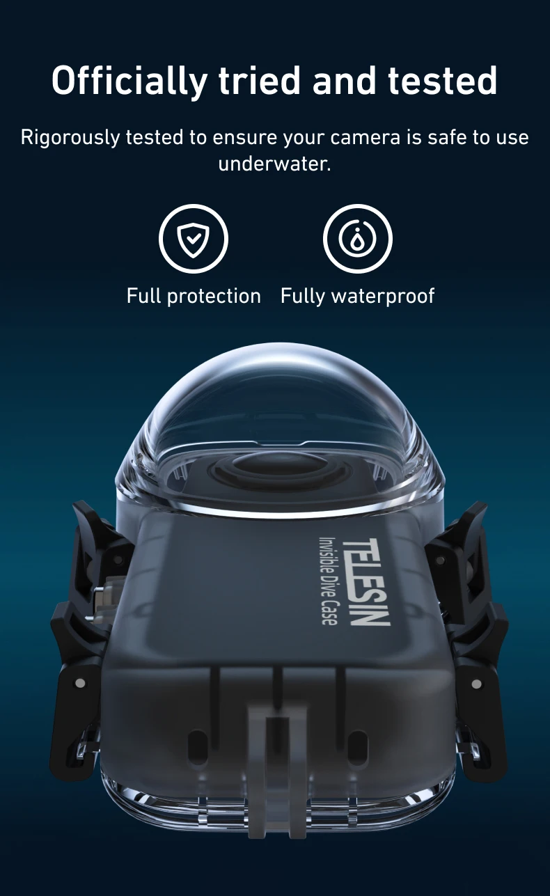 TELESIN Waterproof Case For X4 Underwater 50M Diving Housing Cover With Dive Fi