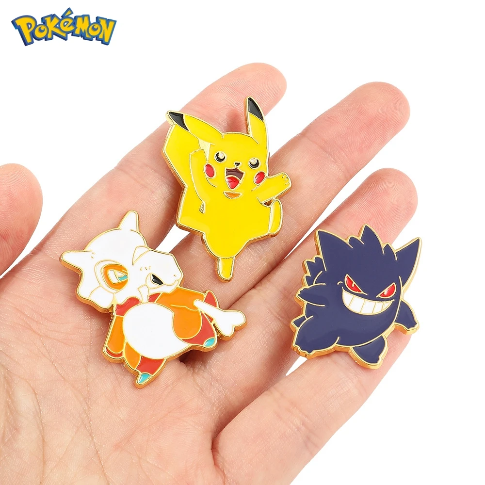 

Pokemon Pikachu Anime Metal Enamel Brooch Badges on Backpack Clothing Lapel Jackets Jeans Accessories Jewelry Decoration Gift