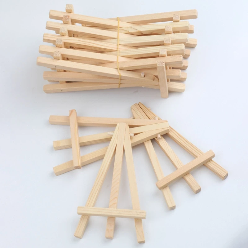 10 Stück Künstler-Staffeleien, Schreibtisch, Holz, Stativ, Malerei, Display-Halter, Fotoständer, Kunstbedarf für Kinder, Studenten, Kunstmalerei – Detail 5