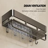 Bathroom Storage Rack Non Perforated Wall Mounted Towel Rack Bathroom Washbasin Cosmetics Storage Rack Wrought Iron Material 4