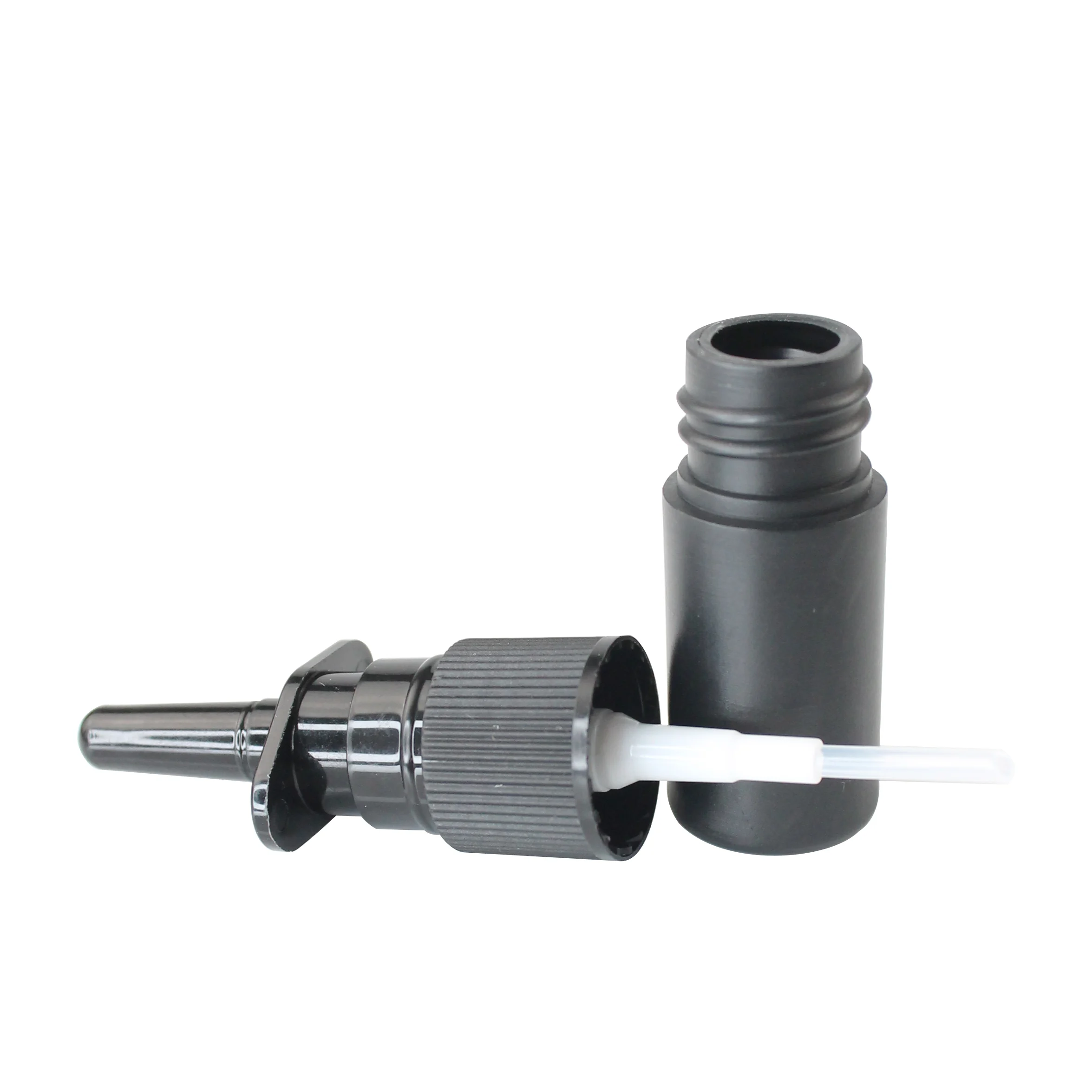 48Pcs 5ml Black Empty Plastic Nasal Spray Bottles Pump Sprayer Mist Nose Spray Bottle Portable Refillable Bottling Packaging