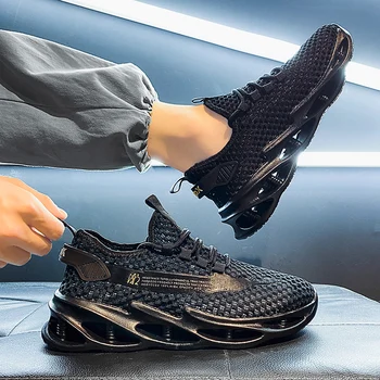 حذاء رجالي صيف 2023 جديد تنفس شبكة جوفاء أحذية تنس رجل الجري أحذية رياضية عادية أحذية مشي رياضية Tenis Masculino 6