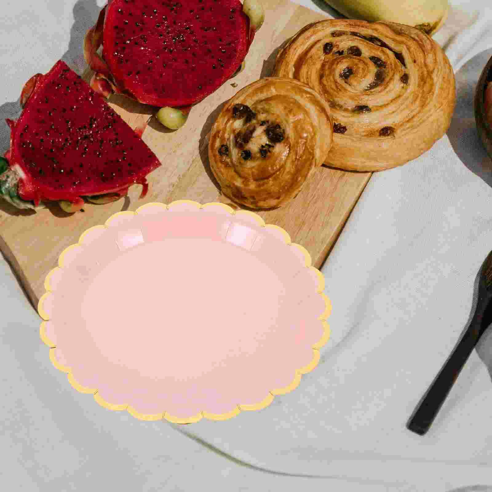 20Pcs Decorative Paper Plates Party Paper Plates Cupcake Storage Trays Disposable Party Dessert