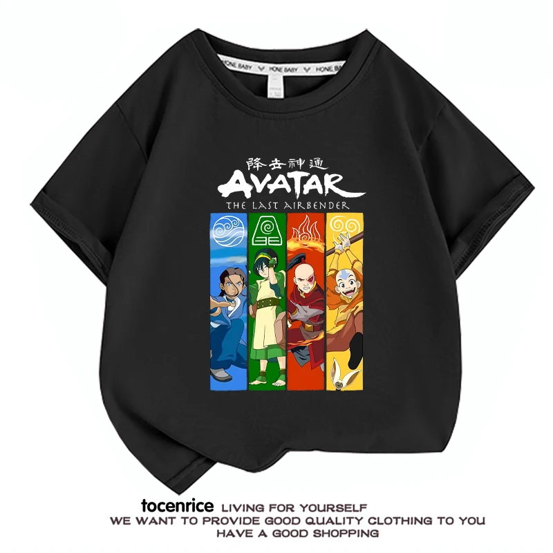 

Anime Avatar The Last Airbender T Shirts Summer Fashion Kids Casual Boys Girls Unisex Crew Neck Tshirt Top Parent-child Clothing