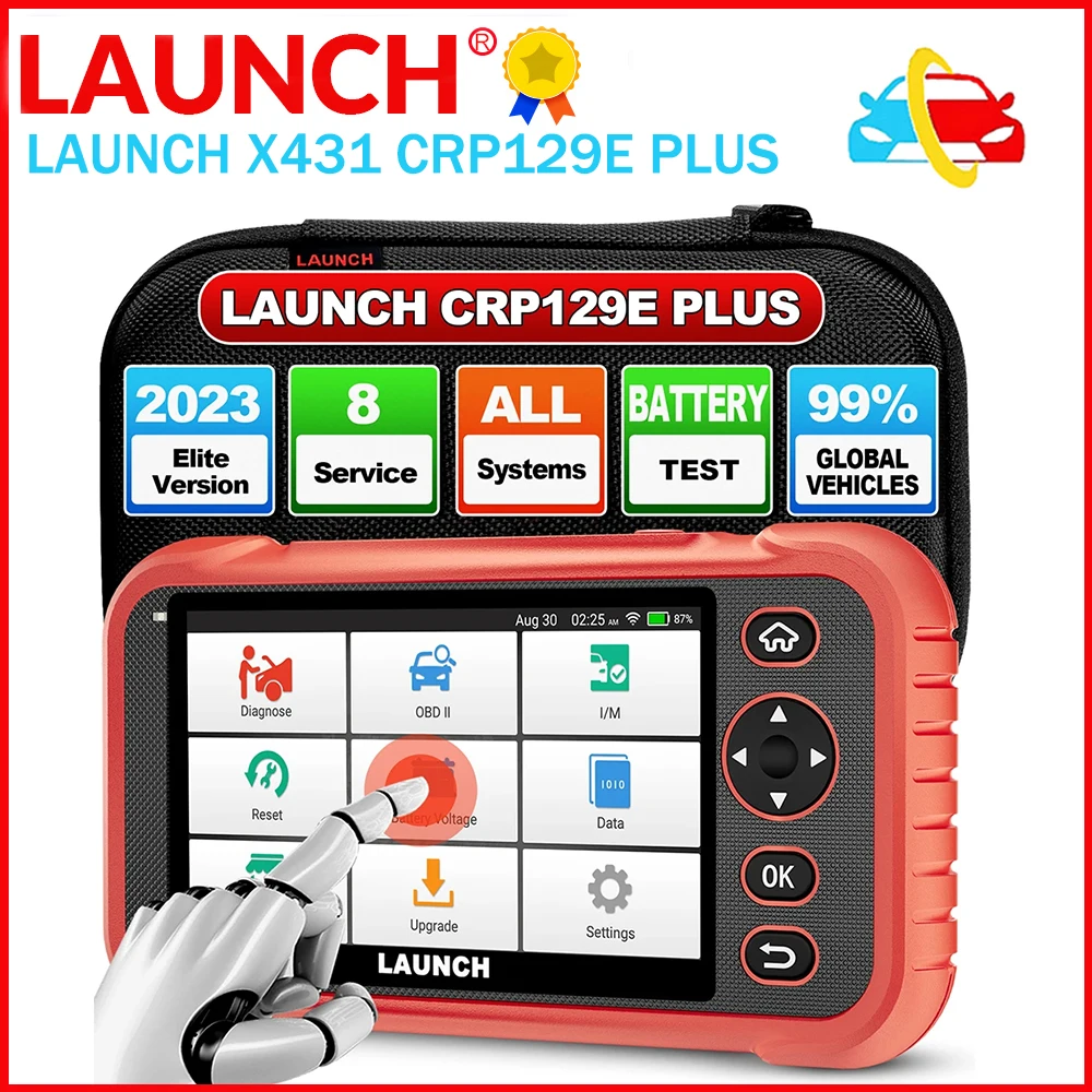 Новый LAUNCH X431 CRP129E PLUS OBD2 ABS/SRS/TCM/ENG диагностические инструменты масло/EPB/TPMS/SAS/BMS/инжектор, бесплатное обновление PK CRP129X