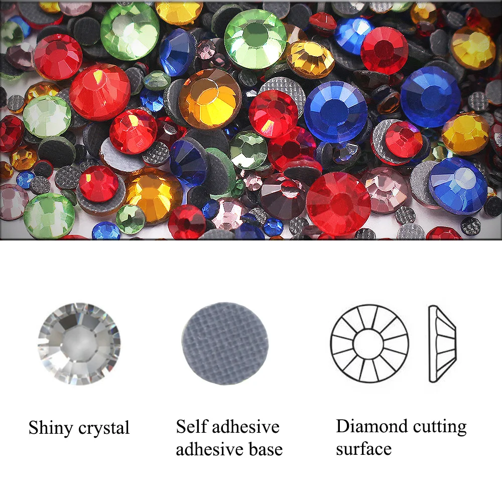 1000Pcs Strass Hotfix Crystals Flatback Crafts Glass Stones Hot Fix  Rhinestones