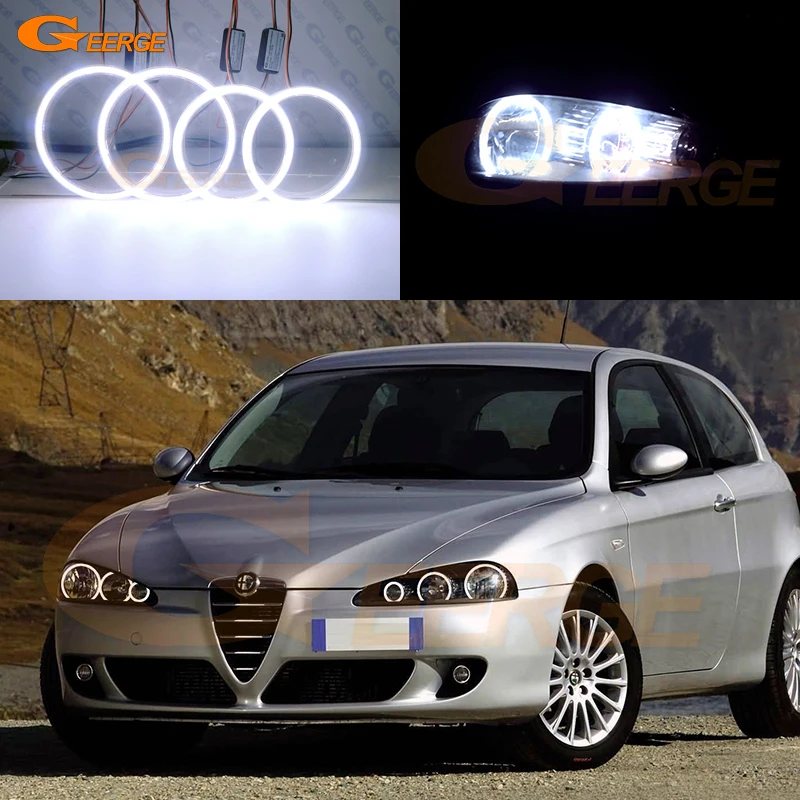 

Для Alfa Romeo 147 2005 2006 2007 2008 2009 2010 отличный ультра яркий COB комплект светодиодов «глаза ангела» Halo кольца Дневной светильник