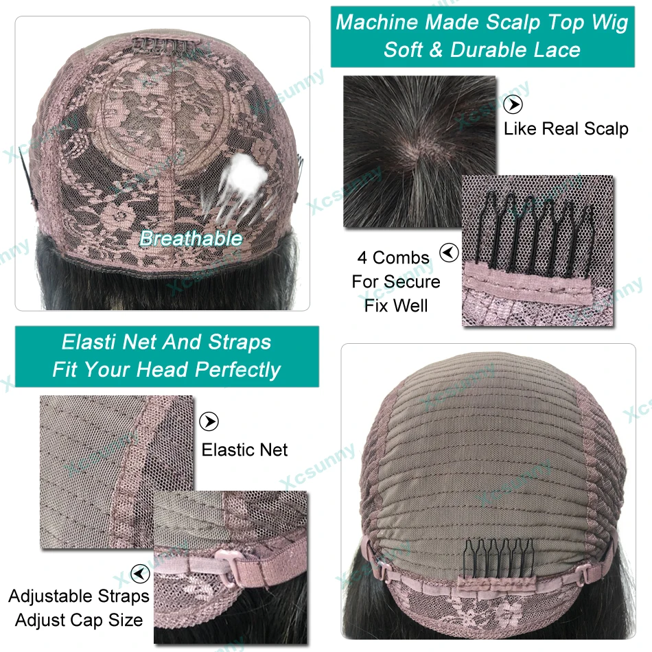 Kinky Curly Bang Wig Human Hair Short Curly Human Hair Wigs With Bangs Full Machine Made Wig Glueless Natural Hair Xcsunny 6