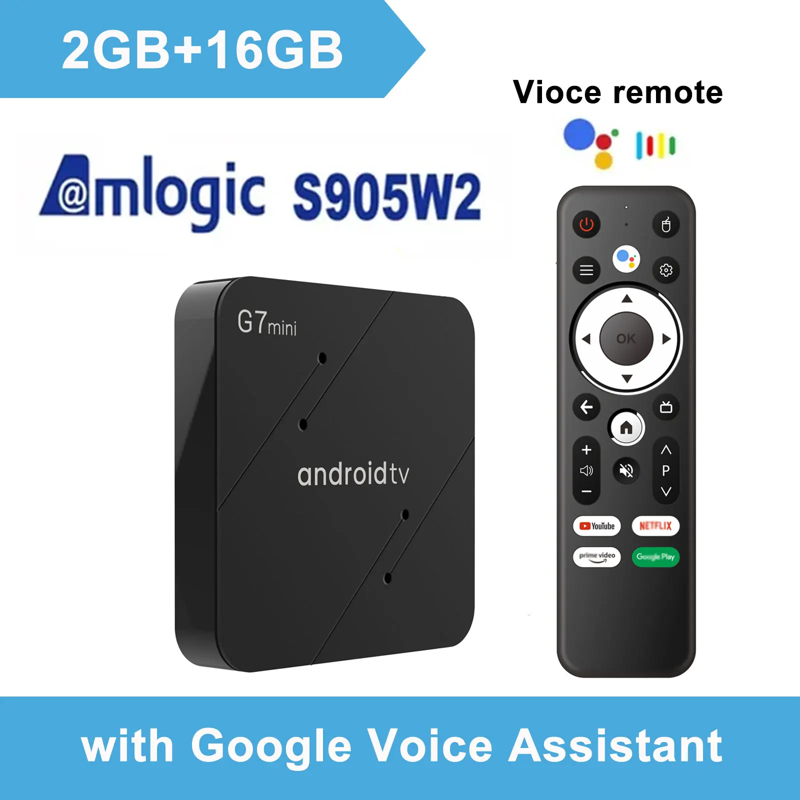 Android 11.0 Smart TV Box G7 Mini Amlogic S905W2 Quad Core CPU Support 4K HDR AV1 Media Player 2GB 16GB Dual Wifi 2.4G&5G BT5.0