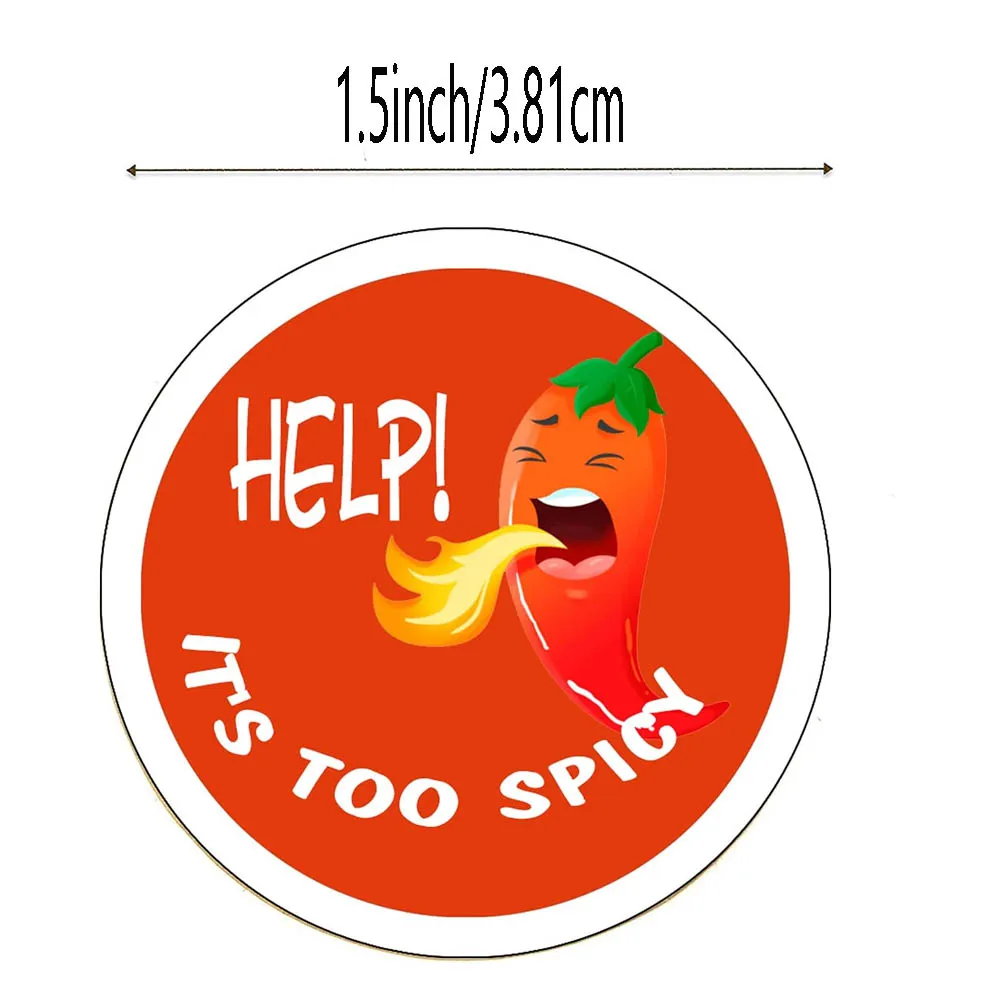 Spicy Food Label Stickers Food Warning Spicy Labels Rotation Labels 1.5 Inches 500 Pcs