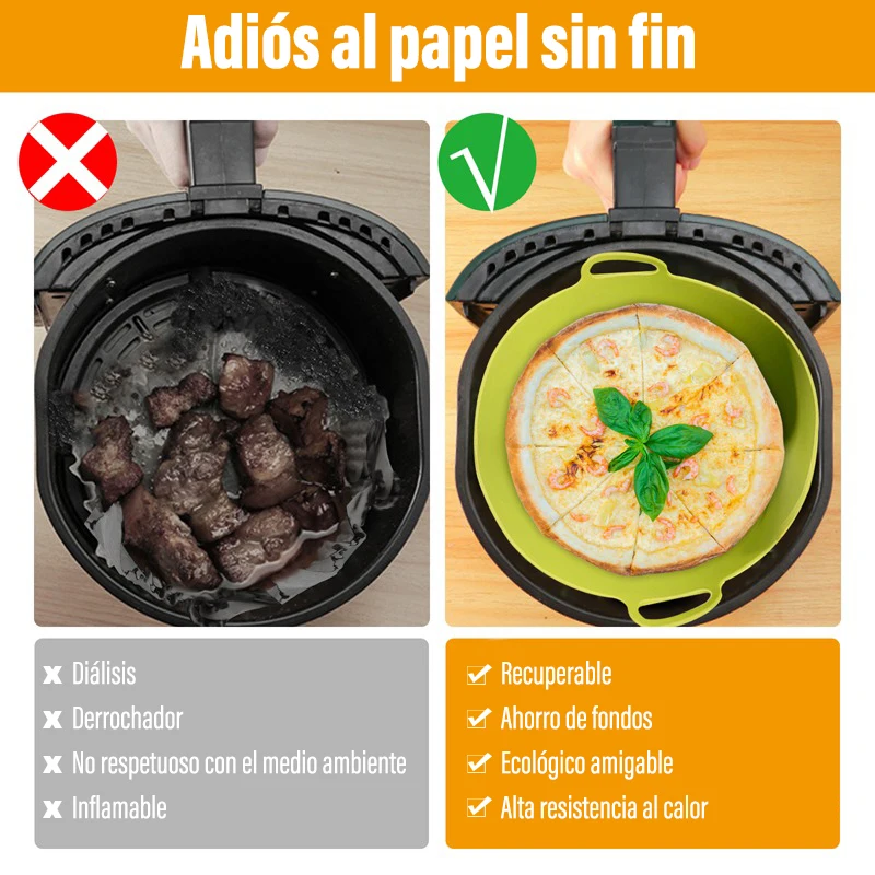 Dropship 2Pcs Air Fryer Silicone Pot Baskets Liners Non-Stick Safe Oven  Baking Tray Mats to Sell Online at a Lower Price