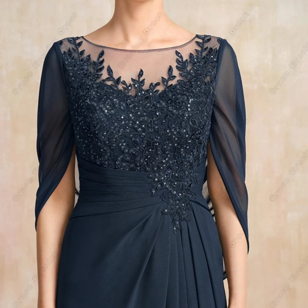 Women Beach Chiffon Evening Dresses Simple Prom Gowns Lace Floor Length Vestido De Noche Summer