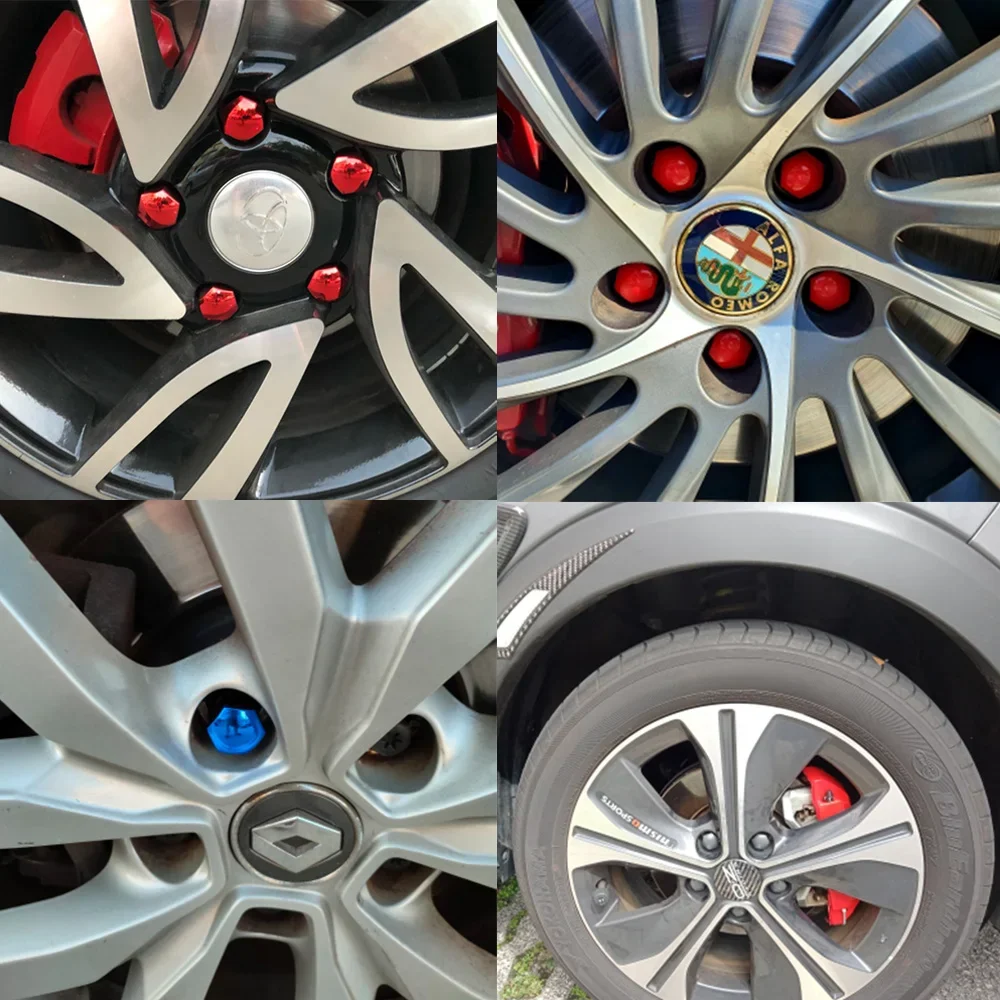 Wheel Nut Caps 19/17mm Car Wheel Nut Caps Protection Covers Caps Anti-Rust Auto Hub Screw Cover Car Tyre Nut Bolt Exterior Decoration 20pcs/set