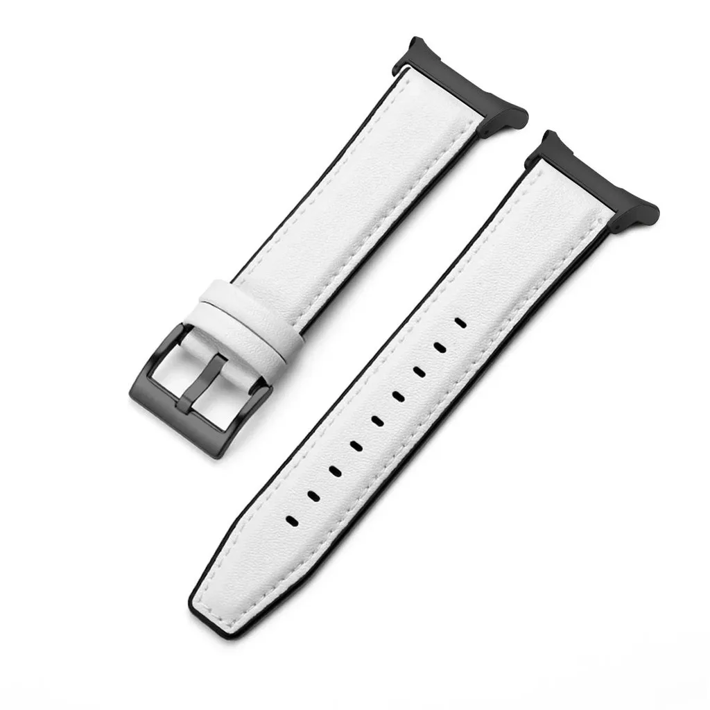 Premium Leather Silicone Hybrid Smartwatch Strap