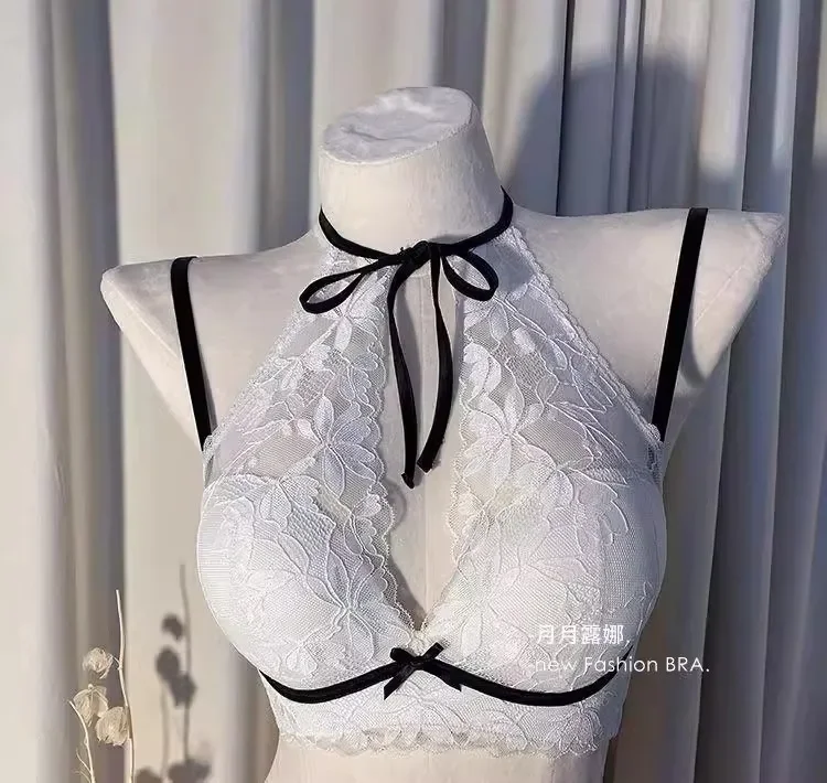 Lace lingerie for women, gathering small breasts, preventing sagging, adjustable, underwire-free, breathable back bra