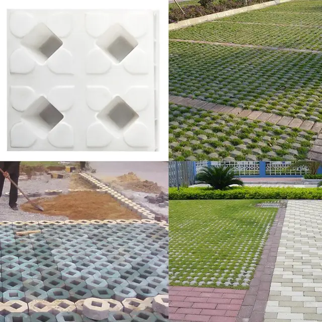 Diy Négy Lyukú Gyep Ültetése Tégla Penész Műanyag Burkolat -Burkolat Járvány Sétány Kerti Épületek Kiegészítők - Image 3