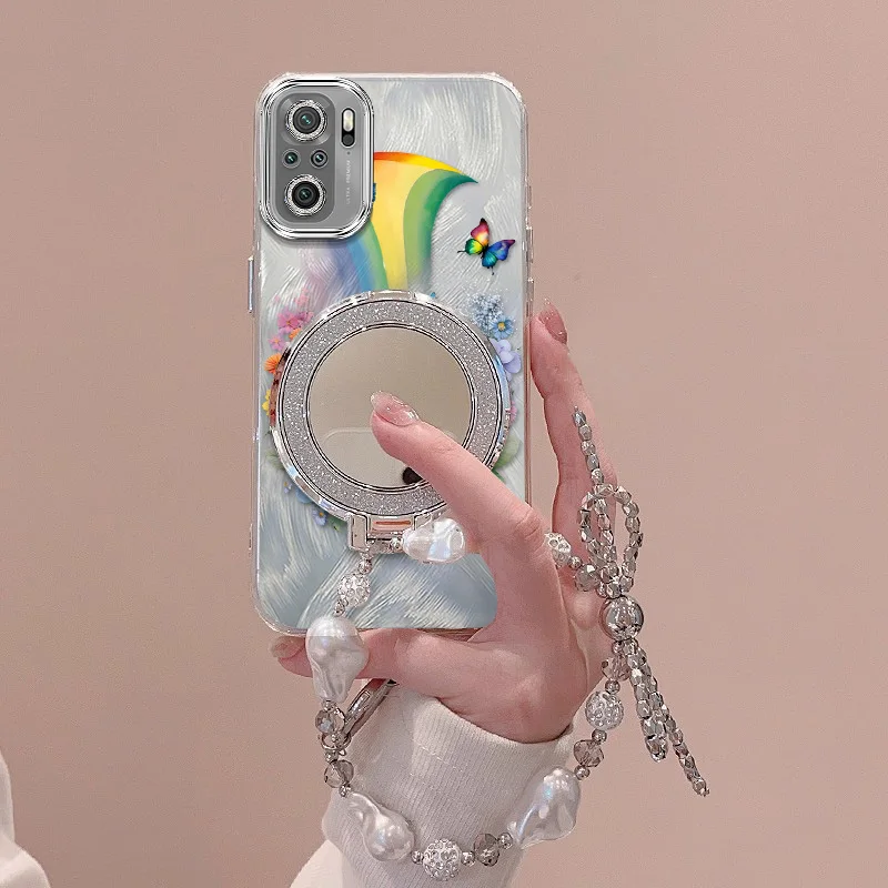 Beautiful Rainbow Phone Case Set: Lanyard & Stand Included