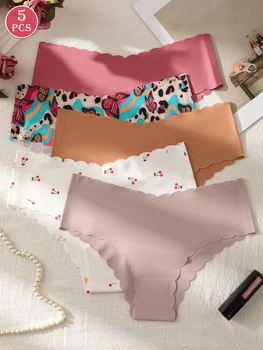 5 Pack Seamless Underwear for Women No Show Panties Invisibles Briefs Soft Stretch Bikini Underwears