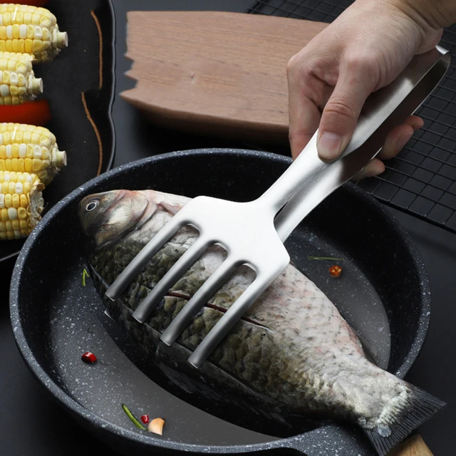 Blast Lapát Rozsdamentes Acélból Készült Halak Szendvics Konyhai Steak Kenyér Klip Barbecue Szerszám Étel Barkács Főzés Gardget - Image 3