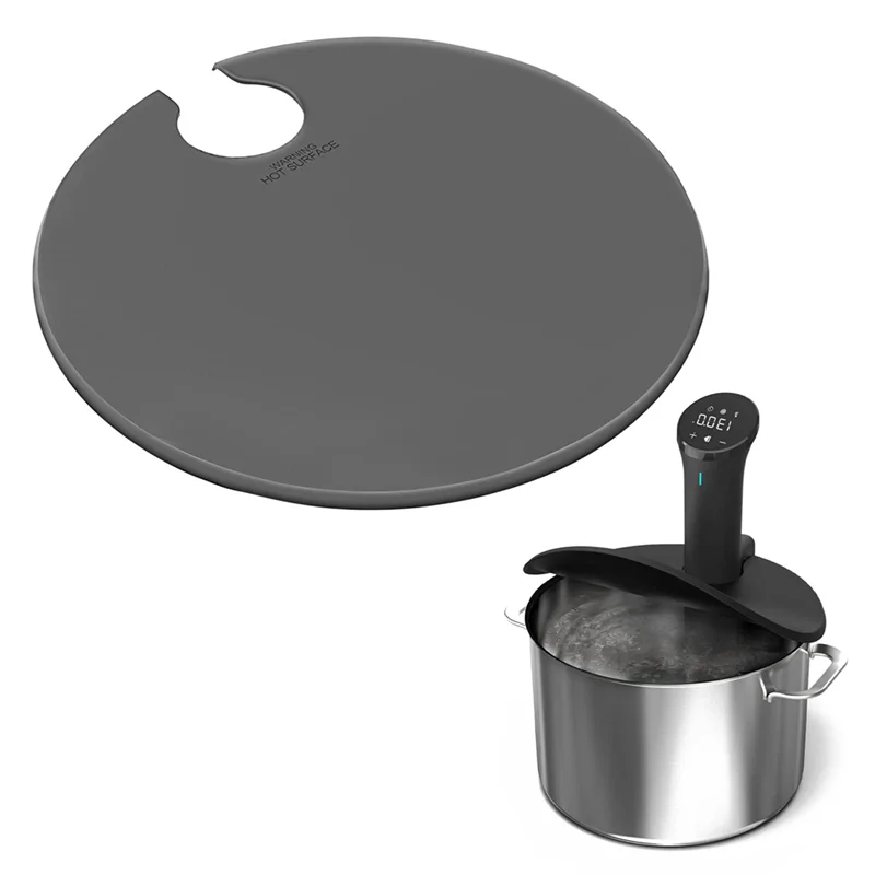 

1Pcs Silicone Lids - Fits Up to 10.5Inch Stock Pots - Compatible for Anova Culinary Sous Vide Precision Cookers Gray
