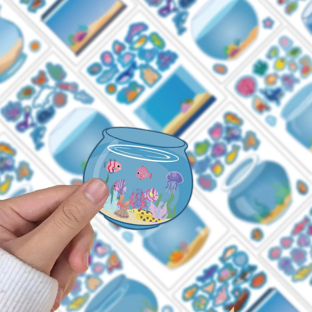 8/16PCS Kreative Aquarium Puzzle Aufkleber Handgemachte DIY Notebook Desktop Kreative Dekoration Wasserdichte Aufkleber – Detail 4