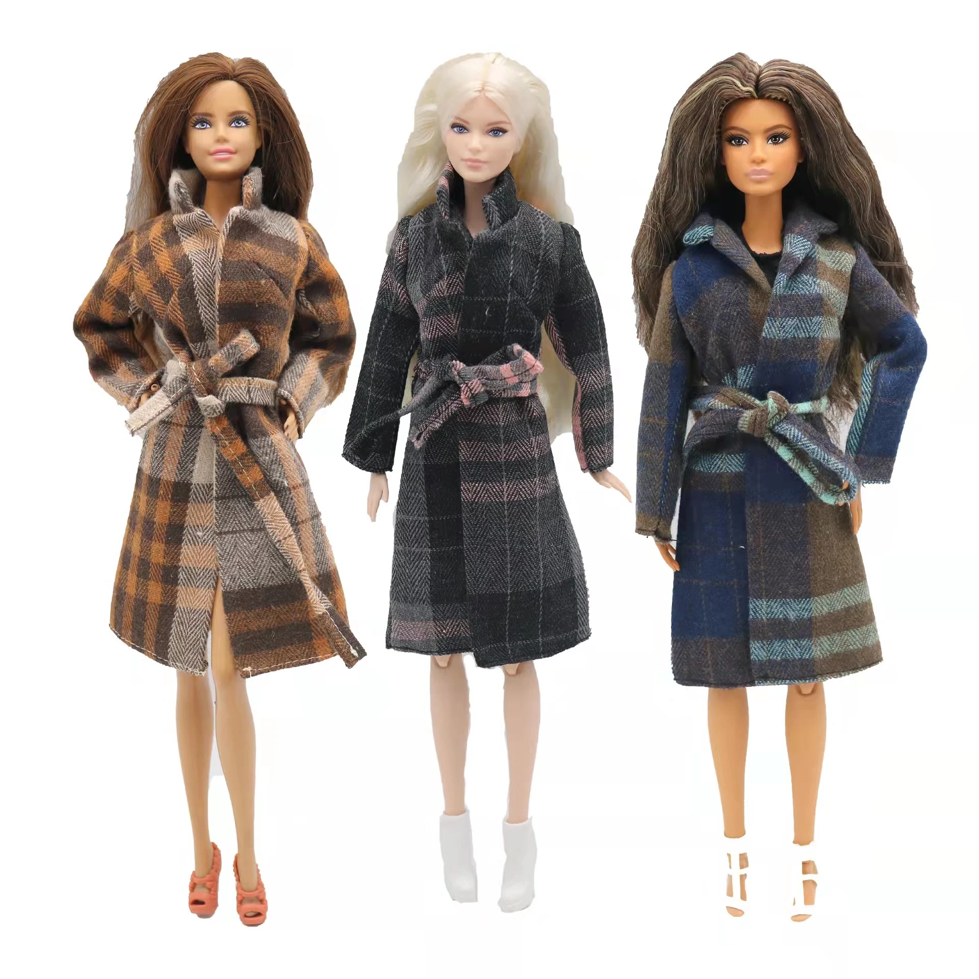 Chaqueta a cuadros para muñecas Barbie, Parka para ropa Barbie, trajes de  abrigo largo, vestido de invierno para muñecas Barbie, accesorios, juguetes  para niños, regalos de 1/6 ", 11,5| | - AliExpress