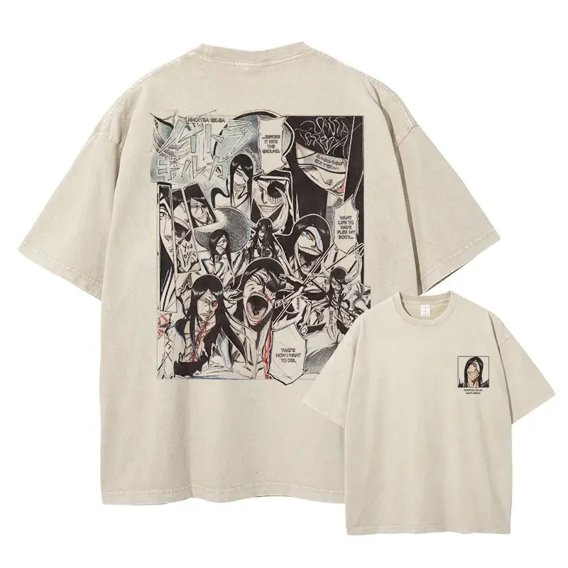 Vintage Anime Washed Oversized T-Shirt - Streetwear Short Sleeve Tee