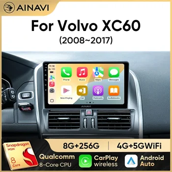 Radio para coche Ainavi para Volvo XC60 2007 2010 2013 2014 2017, CarPlay inalámbrico, Android Auto, 4G, GPS multimedia para coche, Autoradio 2 Din 1