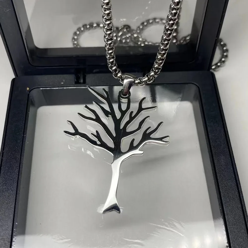 Titanium Steel Tree of Life Pendant Necklace Hip Hop Style