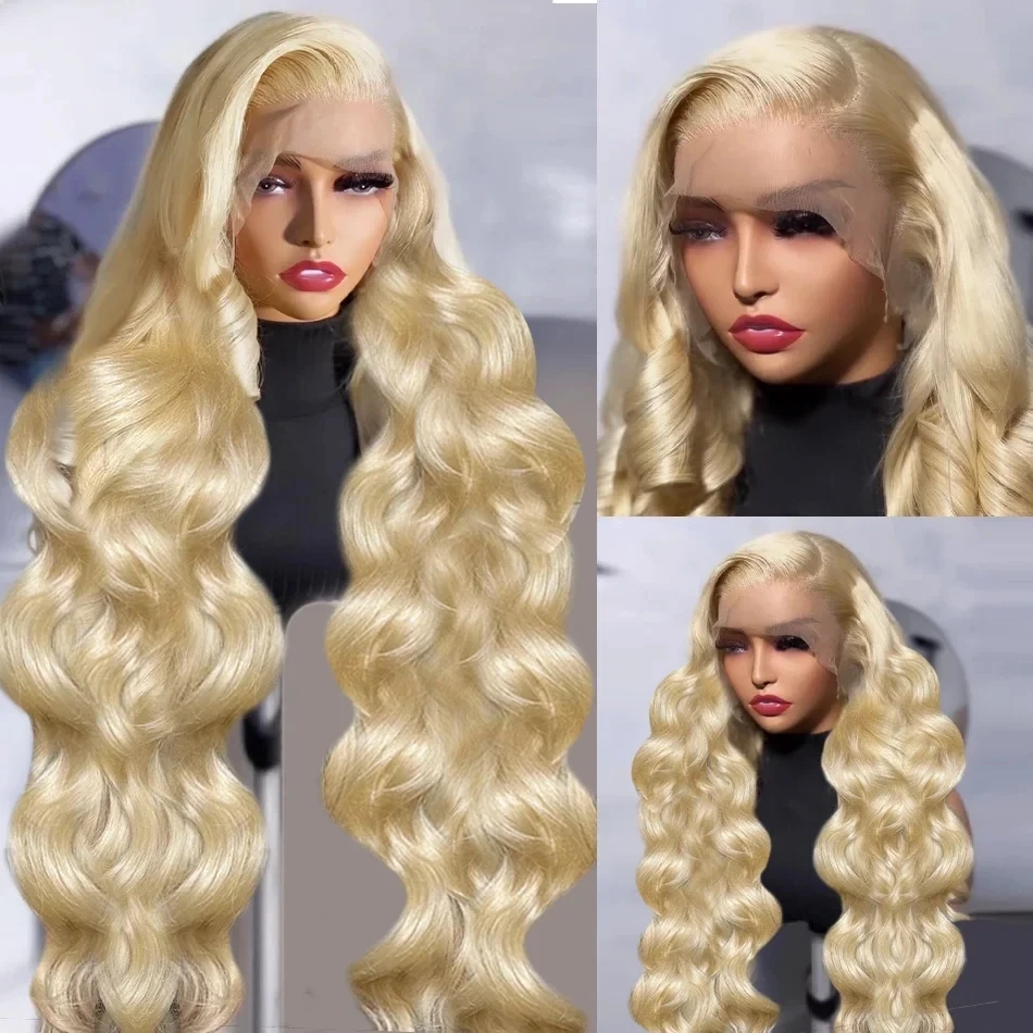 220% 613 Blonde HD 13x6 Lace Frontal Human Hair Wig Body Wave 13x4 Transparent Brazilian  Lace Front Wigs For Women Glueless Wig