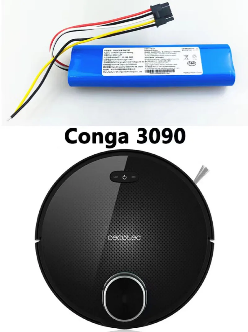 New 6800mAh Li-ion Battery For CECOTEC CONGA 4090 4690 Robot Vacuum Cleaner  14.4V 14.8V 18650 - AliExpress