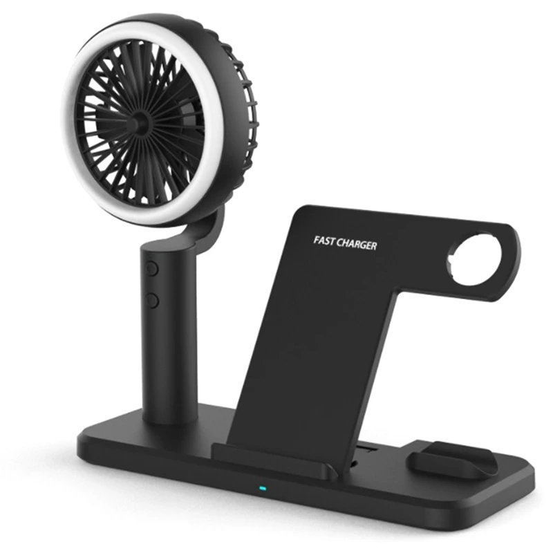 

Wireless Fast Charger Station,15W Upgraded 4 In 1 Wireless Charger With Fan, Fast Charging Stand