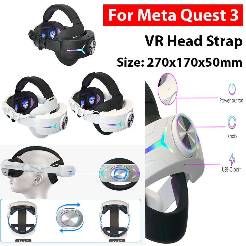  Head Strap Compatible with Meta Quest 3, Built-in 8000