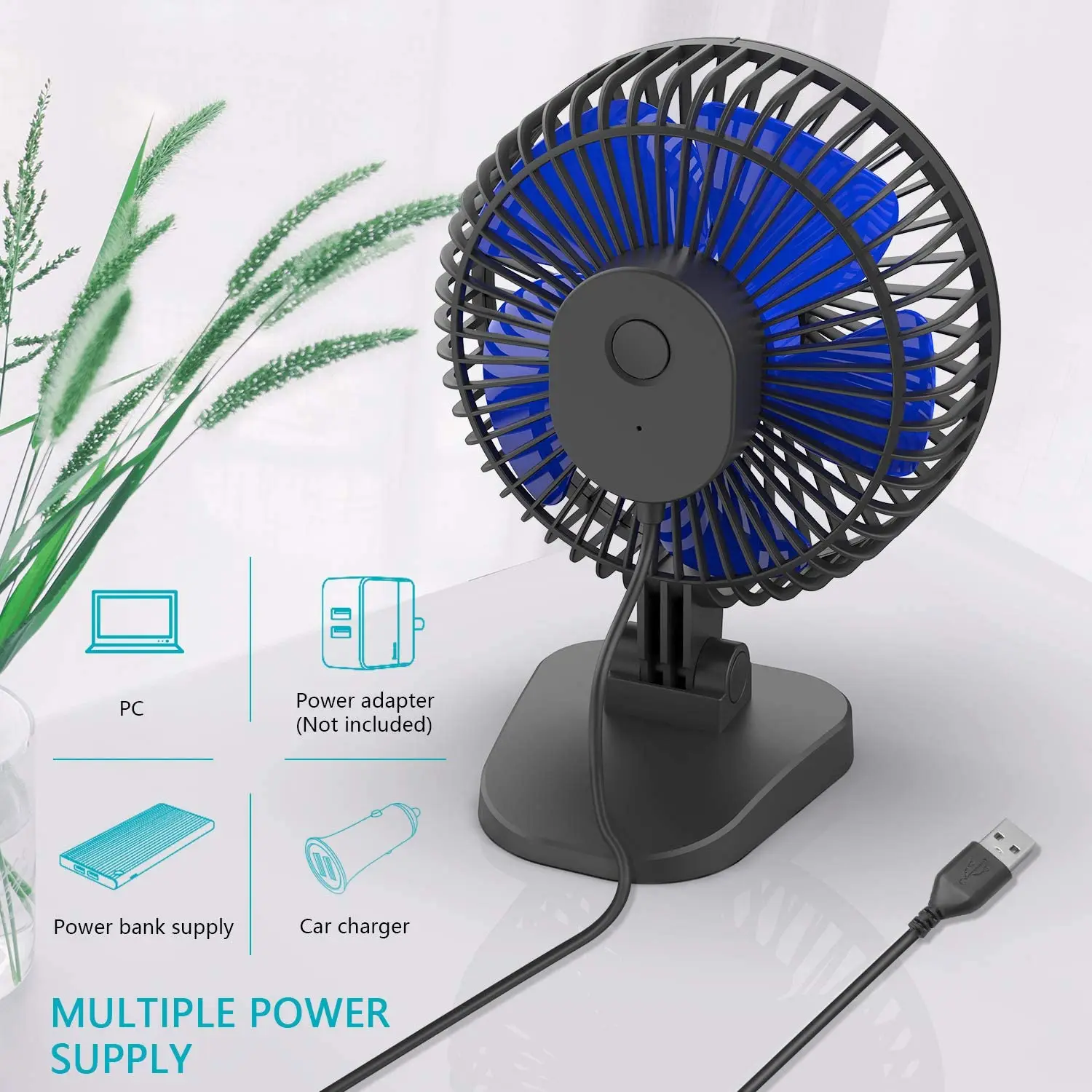 Mini USB Desk Fan Better Cooling Perfect,Strong Airflow Whisper