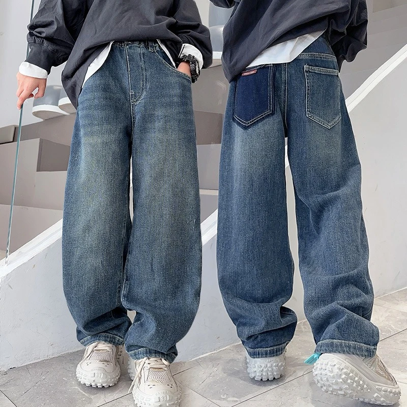 2026 Boys‘ Denim Jeans for Big Kids, Spring Autumn Casual Long Pants for Children, Trendy Everyday Bottoms New Arrival 5