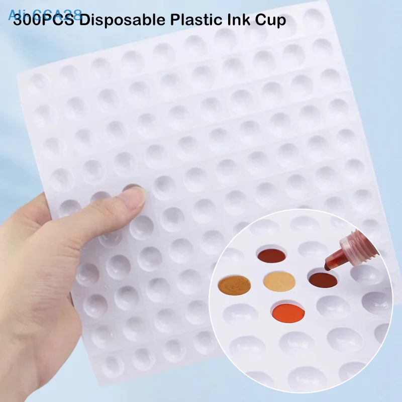 

Tattoo Ink Cup Palette 300Pcs Plastic Pigment Holder Container Permanent Makeup Microblading Disposable Tattoo Tools Accessories