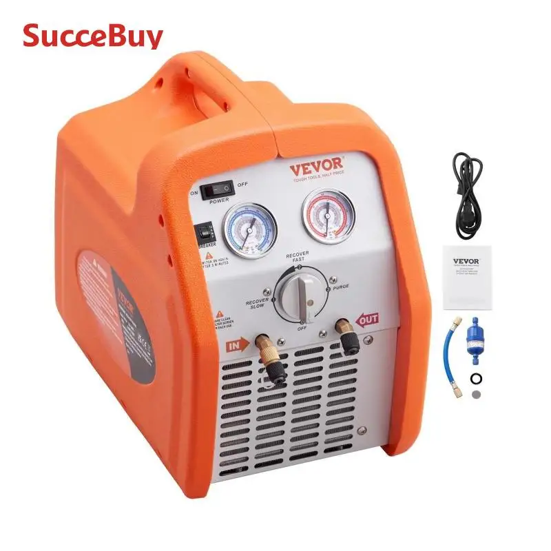1HP Refrigerant Recovery Machine Dual Cylinder With High Pressure Protection For Refrigerant Car Air Conditioning