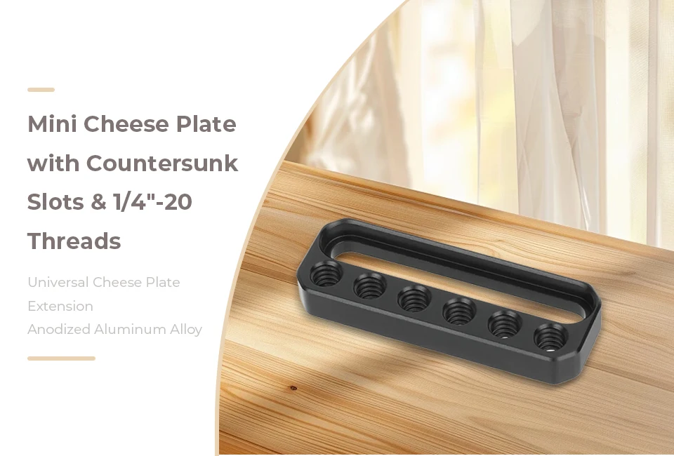 Mini Cheese Plate with Countersunk Slots and 1/4"-20 Threads Extension Cheese Ba