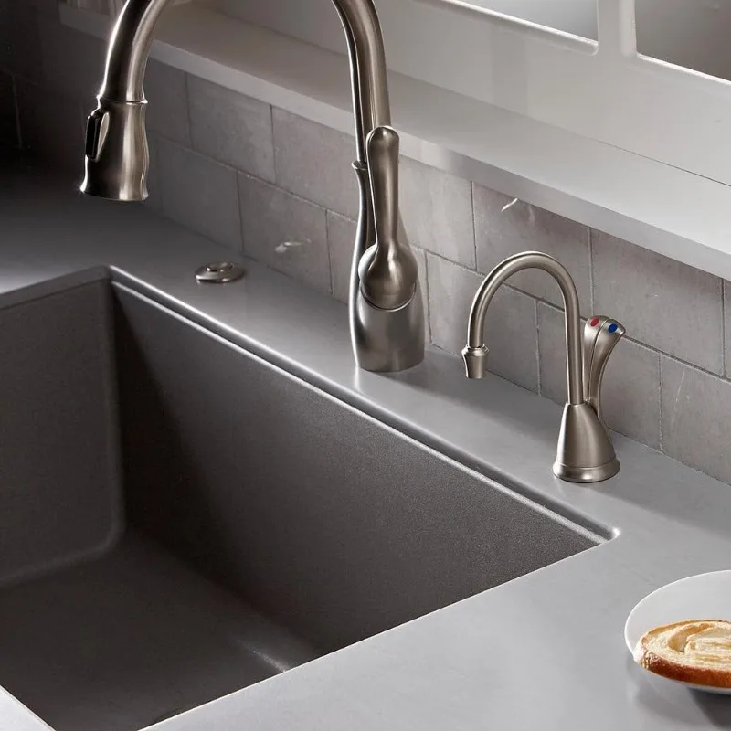 InSinkErator Wave Instant Hot and Cold Water Dispenser System, Faucet & Tank, Satin Nickel, HC-Wave-SN 5