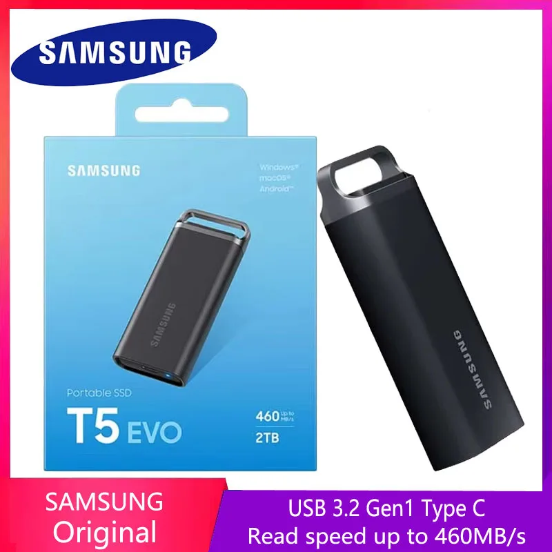 Samsung Portable SSD T5 EVO 4TB 2TB USB 3.2 Gen 2 Reader Portable 8T PSSD External Disk Hard Drive For Laptop Desktop