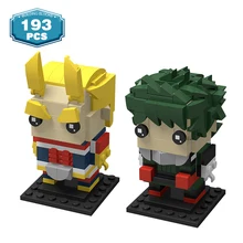 

MOC My Hero Academiaed Izuku Midoriya & All Might Brickheadz Anime Figure Building Blocks Cartoon Hero Children's Toys Gifts