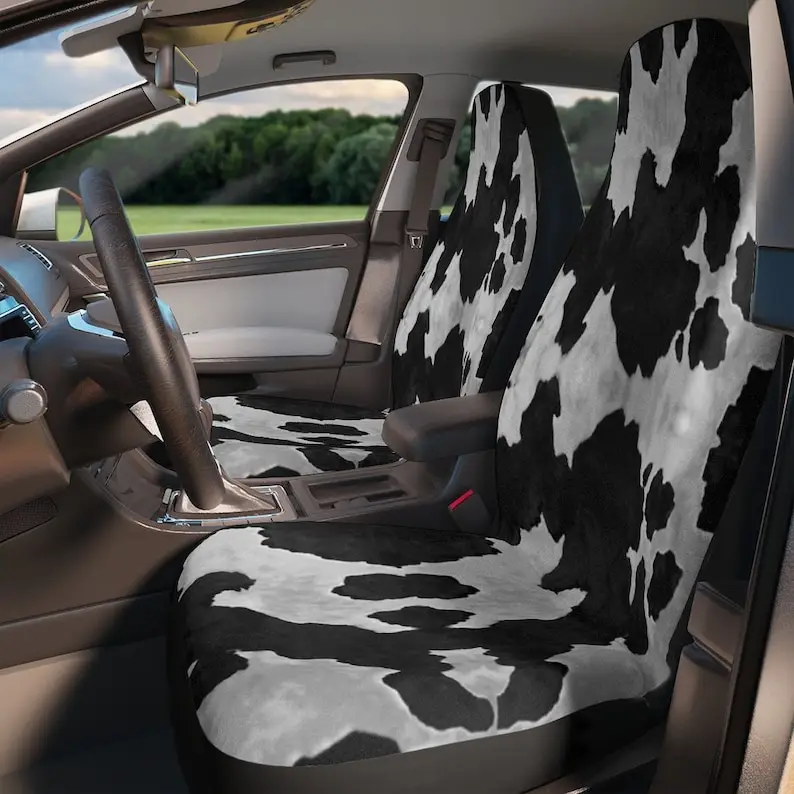 

Western Cow Print Car Seat Covers|Truck Seat Covers| Cow Car Accessories | Bucket Seat Covers| Seat Cover for car|Western Car Se