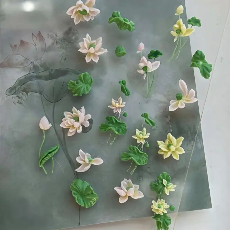 새로운 꽃 시리즈 3D 곡선 네일 몰드 은방울꽃 연꽃 DIY 고투명 네일 템플릿 네일 몰드 아트 데코