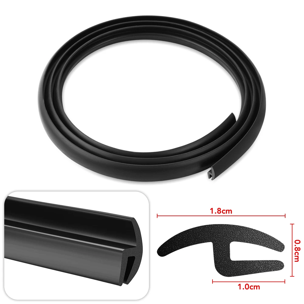 Universal 1.7m Car Front Windshield Panel Rubber Seal Strips For