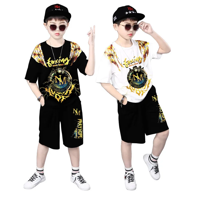 

Summer Children Clothing Sets for Boys Short Sleeve T-shirt+Shorts 2Pcs Outfits Teen Kids Clothes Sports Suit Baby Boys Costume