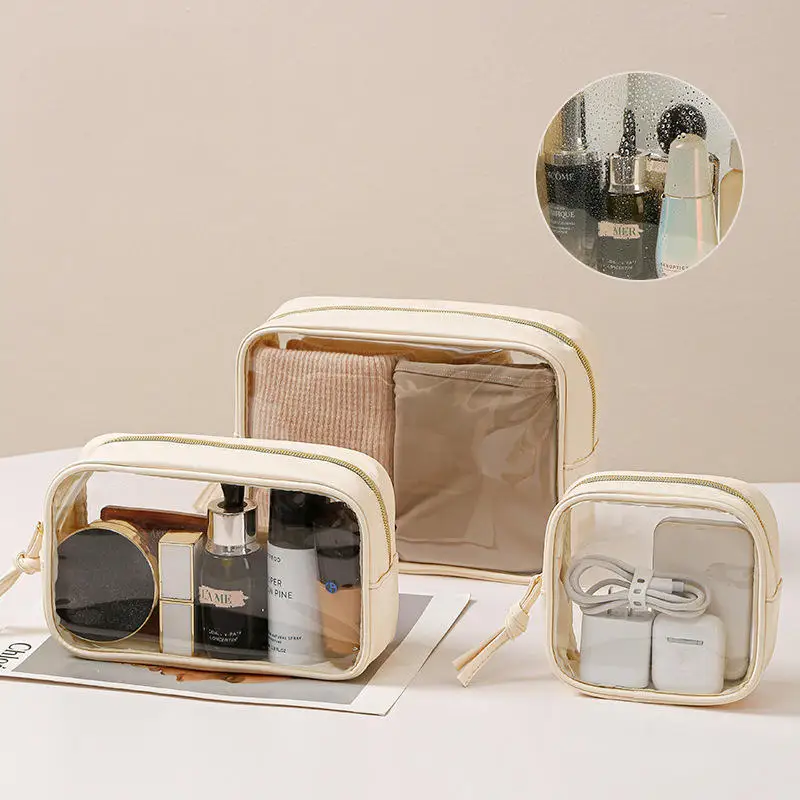 Waterproof Cosmetic Bag Portable Portable Cosmetic Storage Bag Large Capacity PVC Transparent Wash Bag Travel Storage Bag